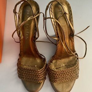 Jana Feifer Bronze Wedge Shoes Size 8